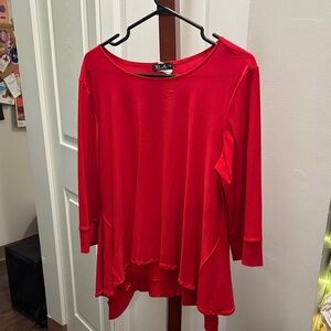 Adore Vibrant Red Long Sleeve Top